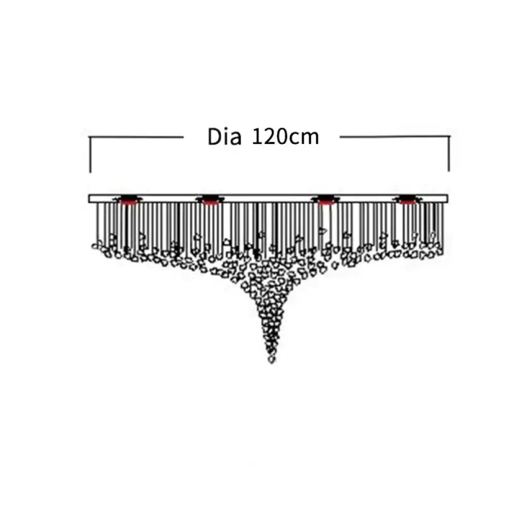 Cavaria Stone Crystal LED Chandelier – Grand Luxury Lighting Dia120cm / Clean Stone / Cool Light