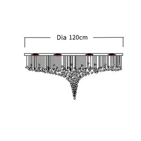 Cavaria Stone Crystal LED Chandelier – Grand Luxury Lighting Dia120cm / Clean Stone / Cool Light