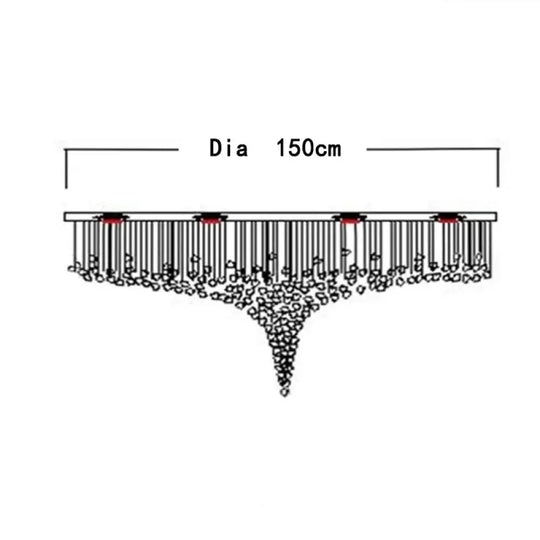 Cavaria Stone Crystal LED Chandelier – Grand Luxury Lighting Dia150cm / Green Stone / Cool Light