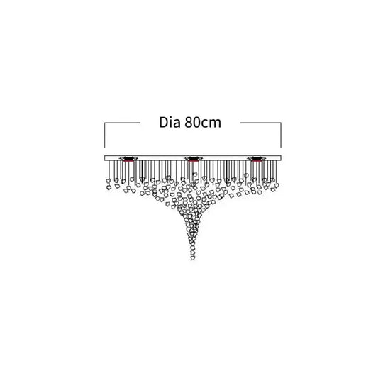 Cavaria Stone Crystal LED Chandelier – Grand Luxury Lighting Dia80cm / Black Stone / Cool Light