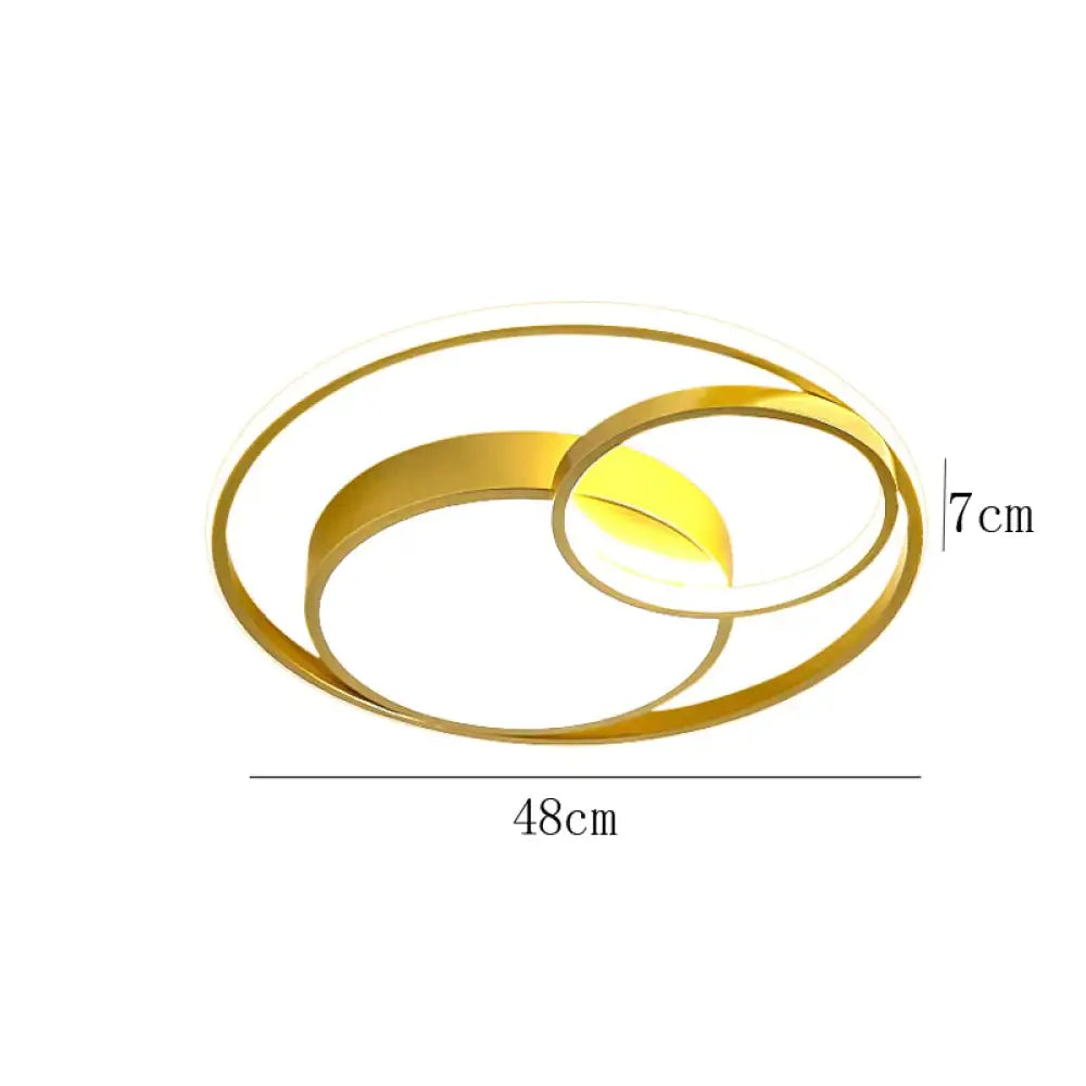 Ceiling Lamp LED Bedroom Lamp Simple Light Luxury Creative Warm Romantic Master Bedroom Lamp Gold / Dia48CM / Warm