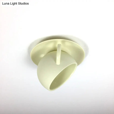 Ceramic Coffee Cup Flush Mount Ceiling Lamp - Rotatable Led Light In White/Grey/Blue