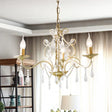 Champagne Crystal Hanging Light: Traditional Restaurant Chandelier With Swirl Element - 3/6 Bulbs 3