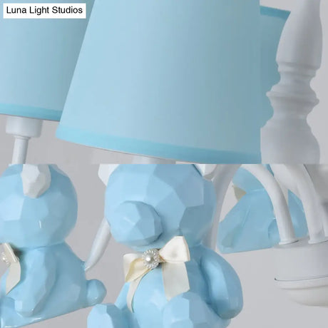 Chic Bear Hanging Ceiling Lamp - Metal And Resin Chandelier For Living Room