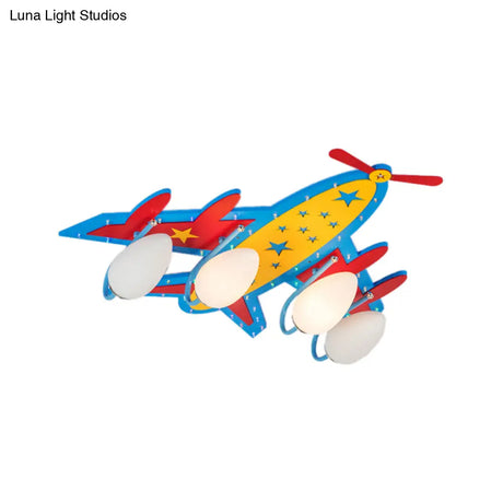 Chic Modern Flush Mount Ceiling Light Fixture With 3 Multi-Color Metal Bulbs For Kindergarten