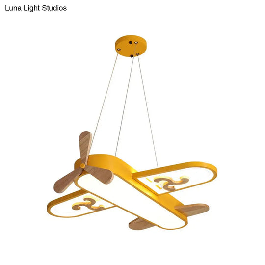 Childrens Plane Shaped Hanging Lamp Acrylic Bedroom Led Chandelier Pendant Light