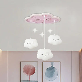 Children’s Sweet Dream Cloud Led Ceiling Light For Bedroom - With Draping Acrylic And Flush Mount