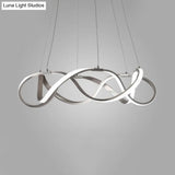 Chrome/Gold Twined Chandelier: Stylish Metal Led Pendant Light For Dining Room - 31/43 Wide