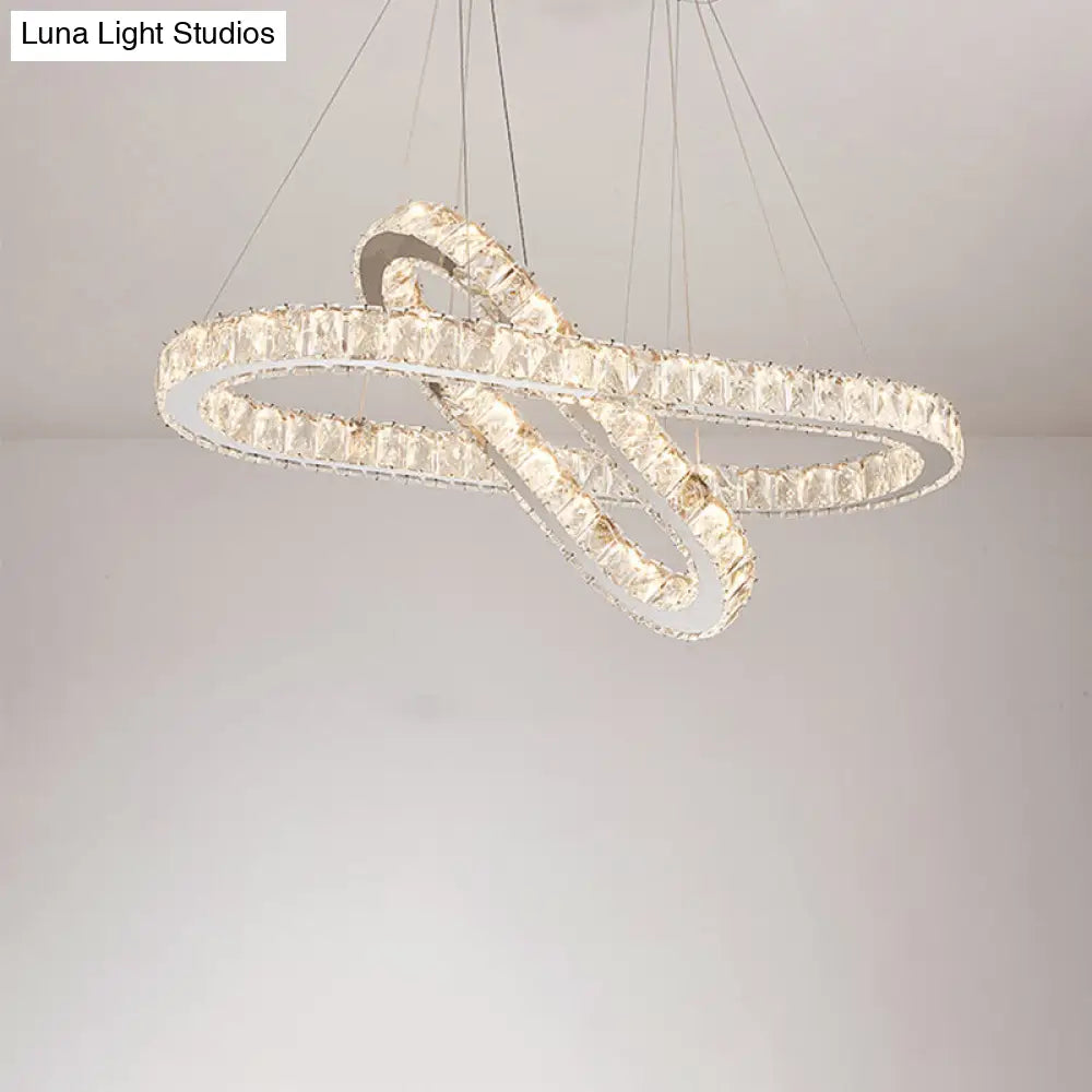 Chrome Led Crystal Chandelier Pendant For Minimalist Dining Rooms
