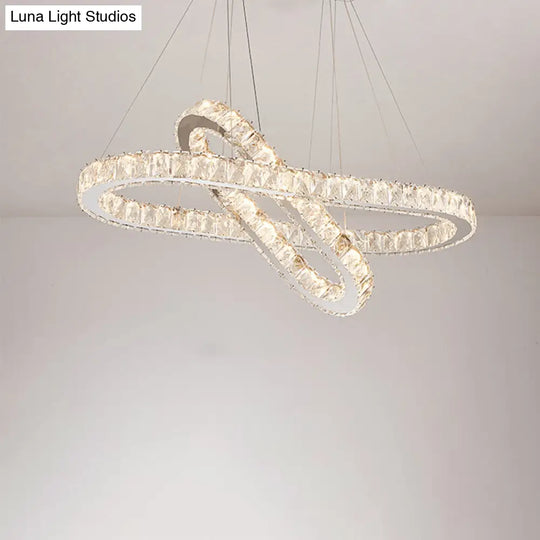Chrome Led Crystal Chandelier Pendant For Minimalist Dining Rooms