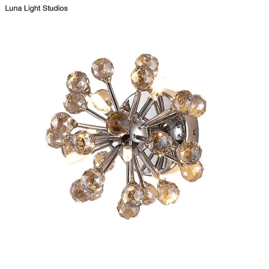 Chrome Sputnik Flushmount Crystal Ball Ceiling Light