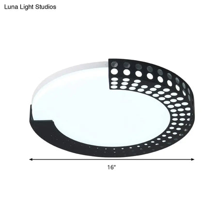 Circle Led Ceiling Light For Baby Room With Half - Ring Acrylic Design
