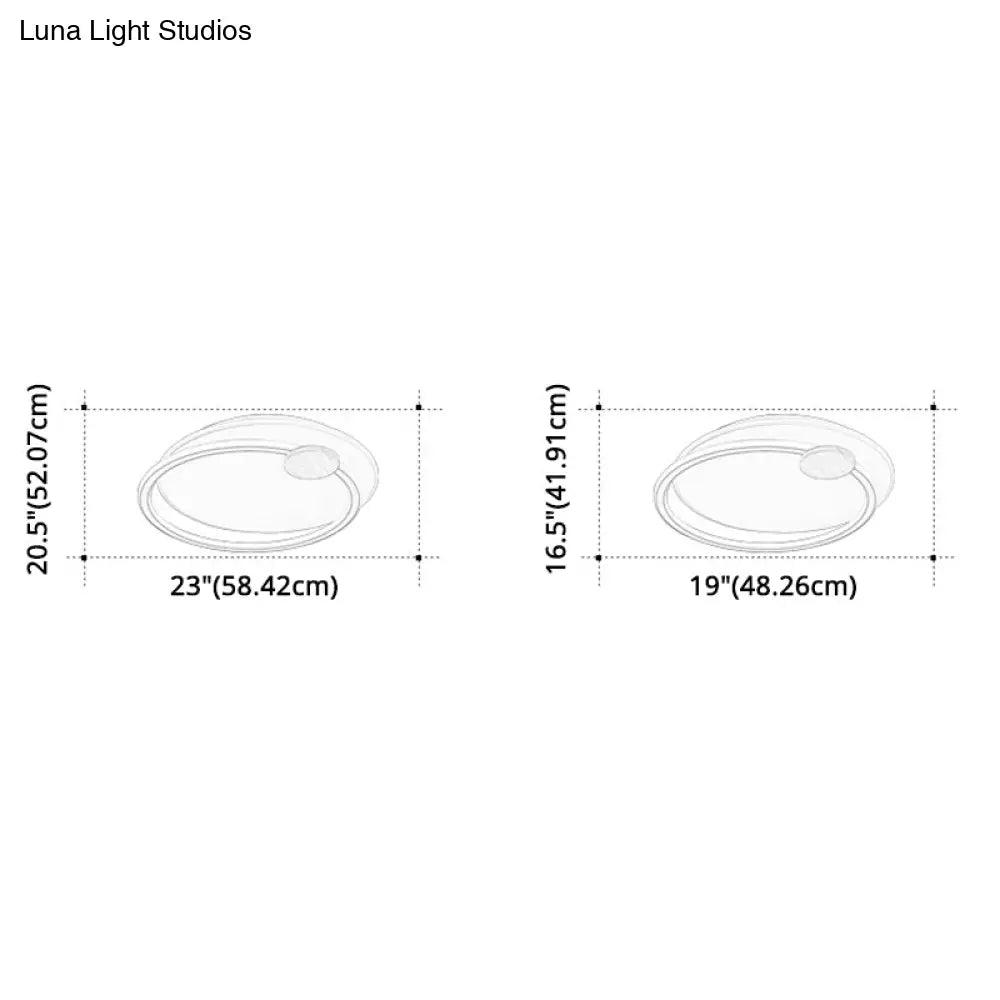 Circle Metal Flush Mount Ceiling Light - Simple Led Close To Lighting Fixture