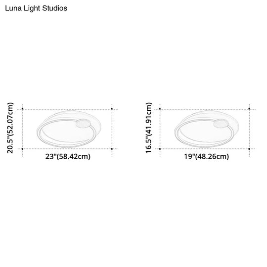 Circle Metal Flush Mount Ceiling Light - Simple Led Close To Lighting Fixture