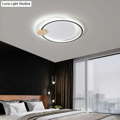 Circle Metal Flush Mount Ceiling Light - Simple Led Close To Lighting Fixture