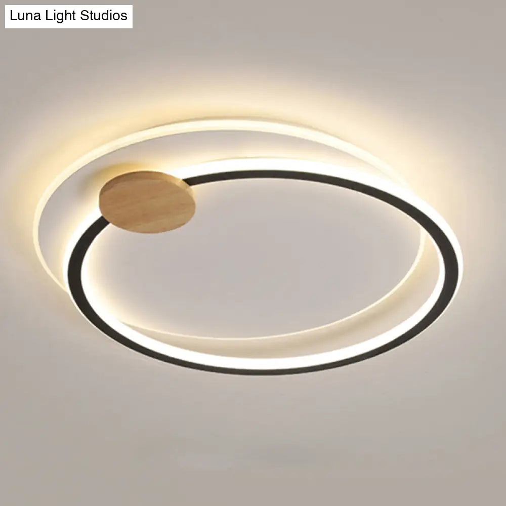 Circle Metal Flush Mount Ceiling Light - Simple Led Close To Lighting Fixture