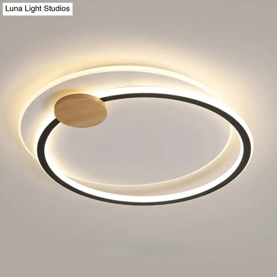Circle Metal Flush Mount Ceiling Light - Simple Led Close To Lighting Fixture
