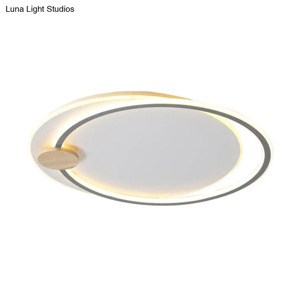 Circle Metal Flush Mount Ceiling Light - Simple Led Close To Lighting Fixture