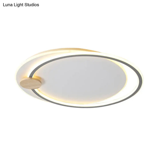Circle Metal Flush Mount Ceiling Light - Simple Led Close To Lighting Fixture