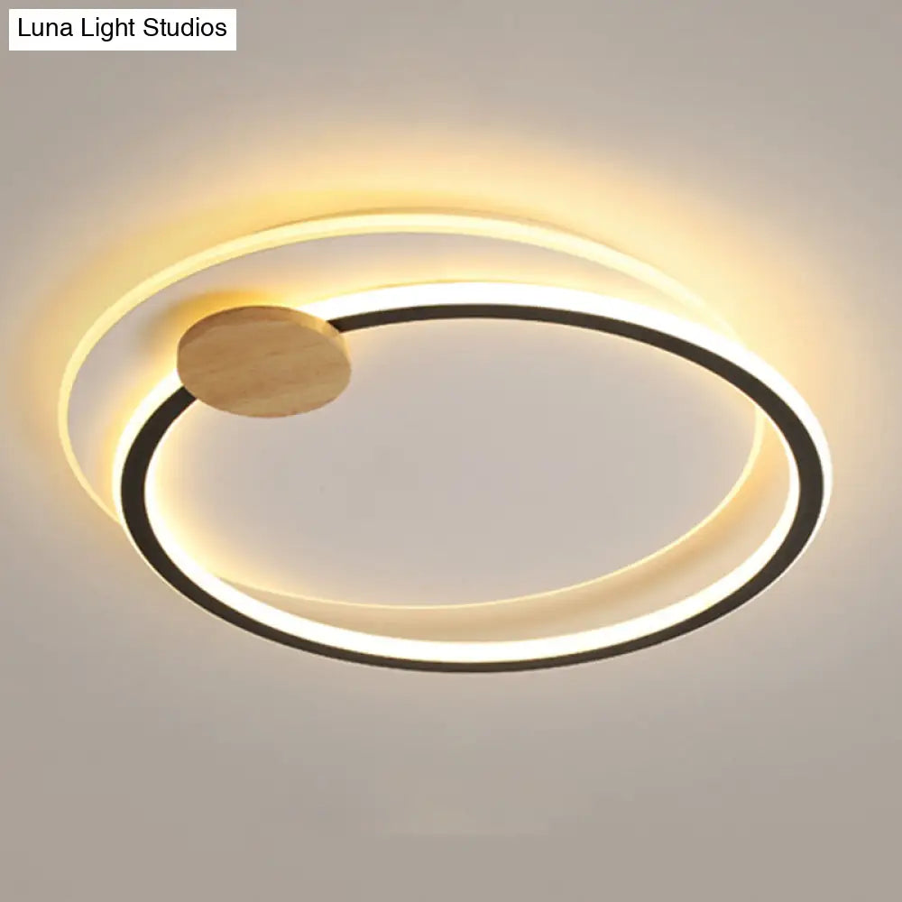Circle Metal Flush Mount Ceiling Light - Simple Led Close To Lighting Fixture