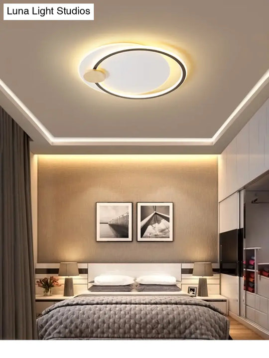 Circle Metal Flush Mount Ceiling Light - Simple Led Close To Lighting Fixture