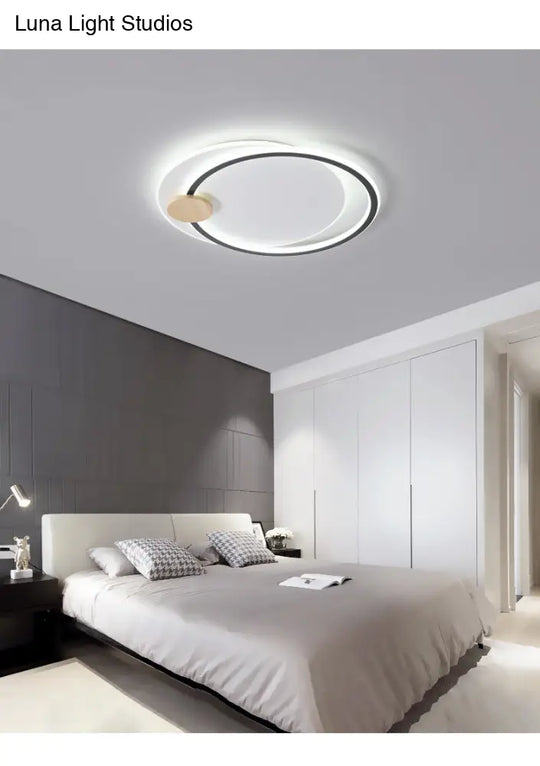 Circle Metal Flush Mount Ceiling Light - Simple Led Close To Lighting Fixture
