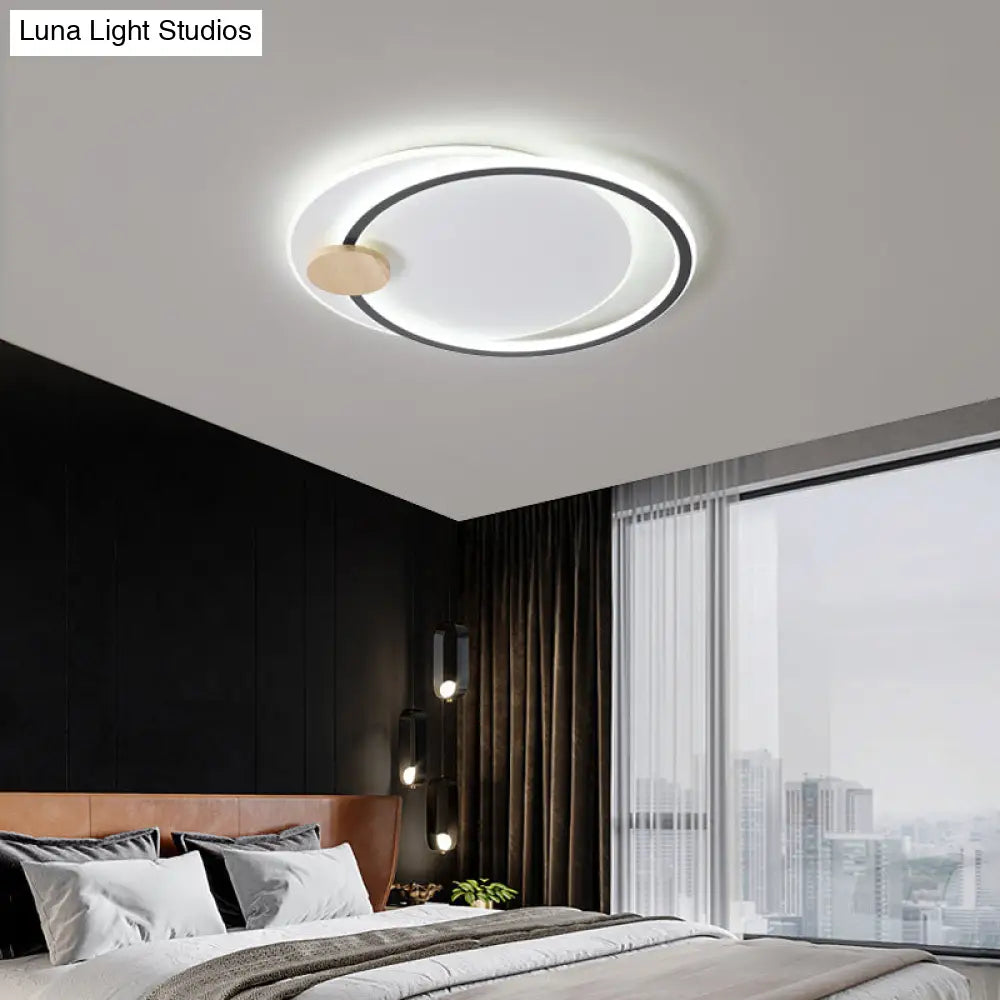 Circle Metal Flush Mount Ceiling Light - Simple Led Close To Lighting Fixture