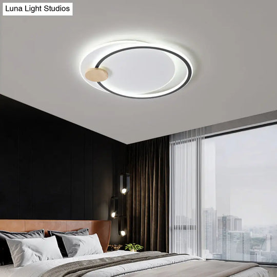 Circle Metal Flush Mount Ceiling Light - Simple Led Close To Lighting Fixture