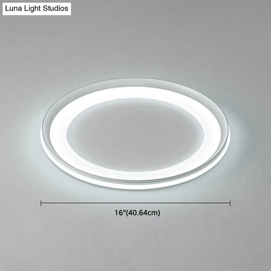 Circle Metal Shade Led Bedroom Flush Mount Ceiling Lamp - Minimalist Style