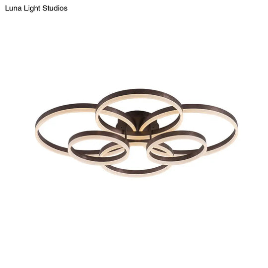 Circular Led Flush Mount Ceiling Light For Study Room With Natural/Warm/White Lighting