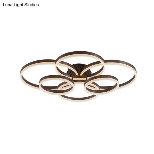 Circular Led Flush Mount Ceiling Light For Study Room With Natural/Warm/White Lighting