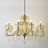 Classic Crystal Chandelier Pendant Light With Metallic Candlestick Gold / Large C