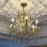 Classic Crystal Chandelier Pendant Light With Metallic Candlestick Gold / Medium A