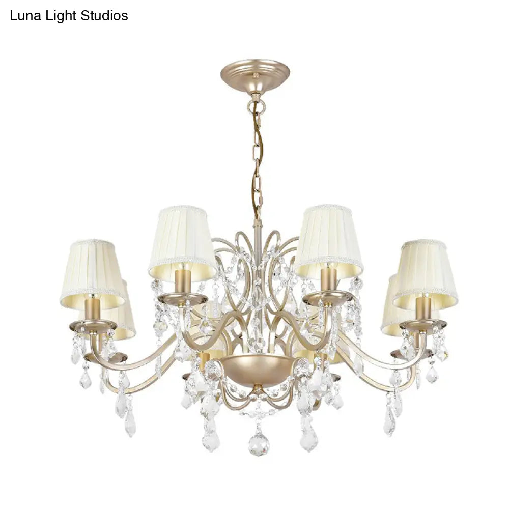 Classic Crystal Pendant Chandelier With Metal Gold Finish