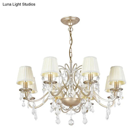 Classic Crystal Pendant Chandelier With Metal Gold Finish