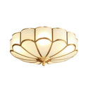 Classic Glass Brass Flush Mount Ceiling Light Fixture - Flower Bedroom