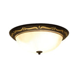 Classic Milk Glass Dome Ceiling Fixture - Led Brown Flush Mount Lighting (12.5/15 Width)