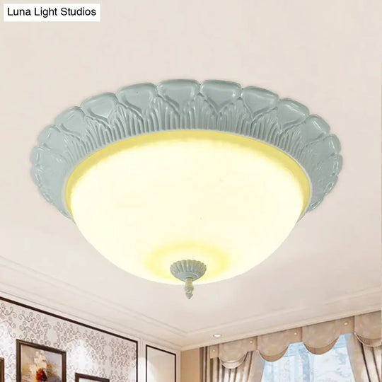 Classic Opaline Glass Led Flush Lamp Ceiling Fixture - White 16/20.5 Wide With Warm/White Light