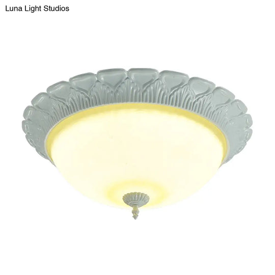 Classic Opaline Glass Led Flush Lamp Ceiling Fixture - White 16’/20.5’ Wide With Warm/White Light