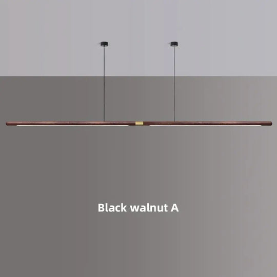 Claudo Linear Nordic Black Walnut LED Solid Wood Pendant Lights black walnut A / 220cm / 36W|Warm light pendant Light