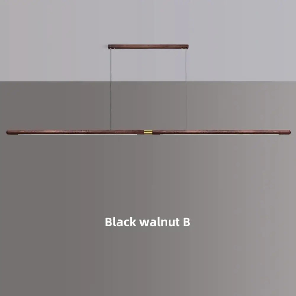 Claudo Linear Nordic Black Walnut LED Solid Wood Pendant Lights black walnut B / 220cm / 36W|Warm light pendant Light