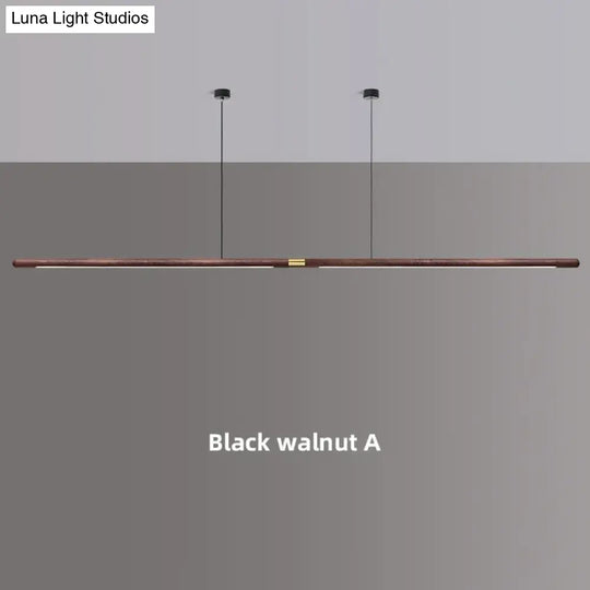 Claudo Linear Nordic Black Walnut LED Solid Wood Pendant Lights pendant Light