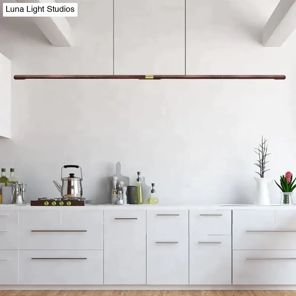 Claudo Linear Nordic Black Walnut LED Solid Wood Pendant Lights pendant Light
