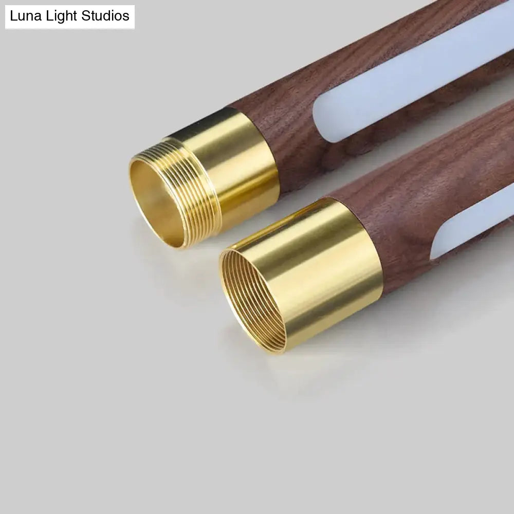Claudo Linear Nordic Black Walnut LED Solid Wood Pendant Lights pendant Light