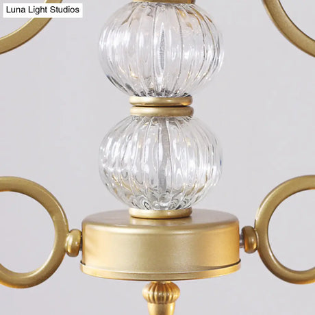 Clear Crystal Chandelier Light Fixture - Modern Bell Shade Hanging Lamp In Gold 2 Bulbs For Dining
