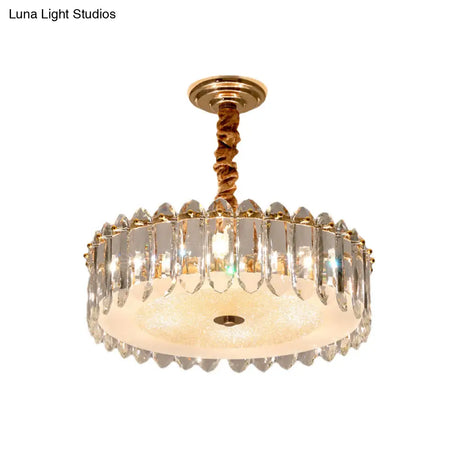 Clear Crystal Chandelier: Modern 6-Light Hanging Lamp For Bedroom