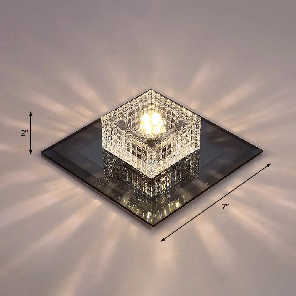 Clear Crystal Passage Led Flush Mount Ceiling Light - Simple & Sleek Design Black / Warm