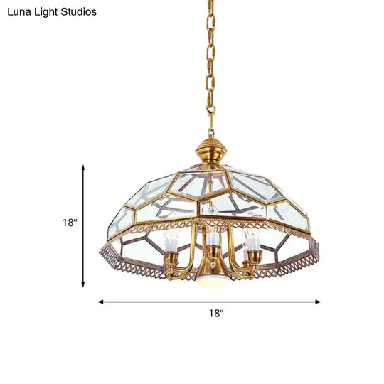 Clear Glass Colonial Chandelier - 7-Head Kitchen Pendant Light Fixture