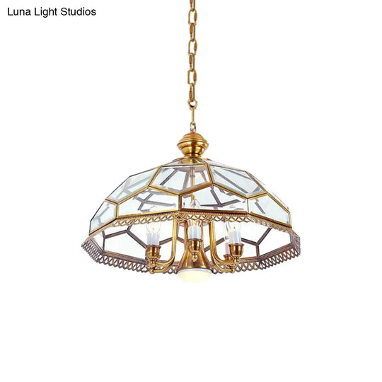 Clear Glass Colonial Chandelier - 7-Head Kitchen Pendant Light Fixture