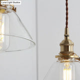 Clear Glass Pendant Light - Antique Conical 1-Light Fixture For Restaurants